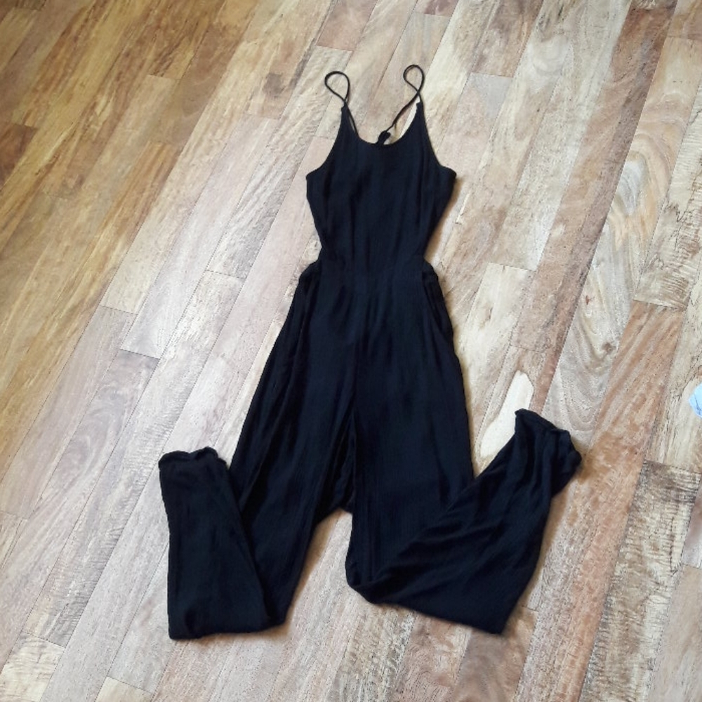 Free people gauze black jumpsuit